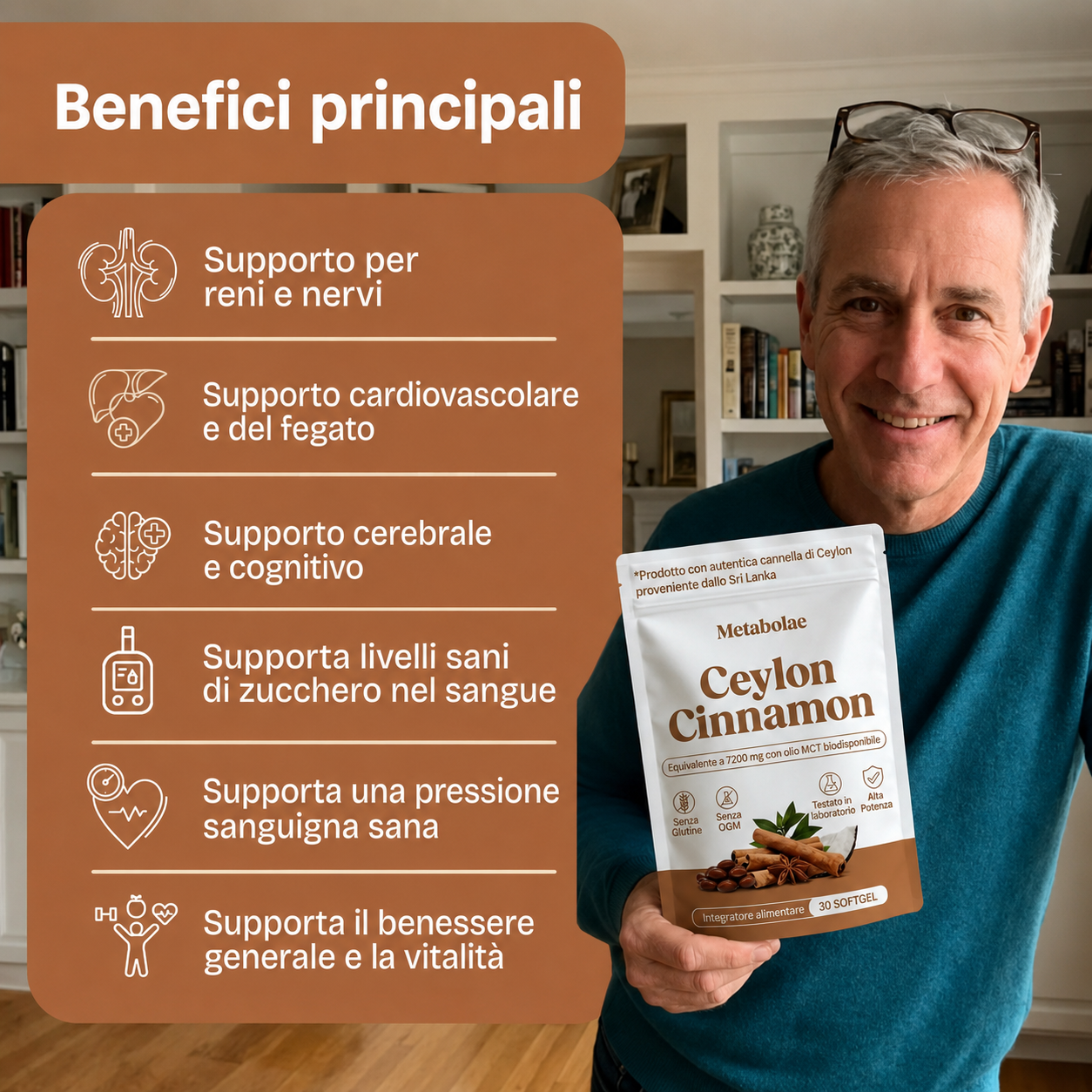 Cannella di Ceylon 7200 mg con olio MCT
