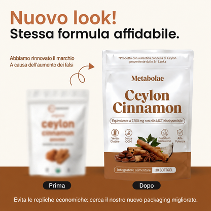 Cannella di Ceylon 7200 mg con olio MCT