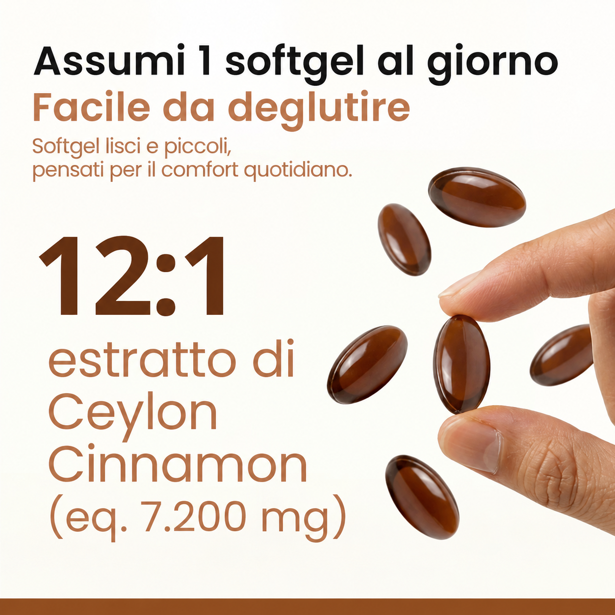 Cannella di Ceylon 7200 mg con olio MCT